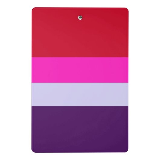 Rode, roze en Paarse streepjespatroon Mini Klembord (Achterkant)