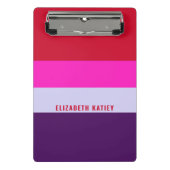 Rode, roze en Paarse streepjespatroon Mini Klembord (Voorkant)