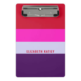 Rode, roze en Paarse streepjespatroon Mini Klembord