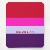 Rode, roze en Paarse streepjespatroon Muismat (Voorkant)