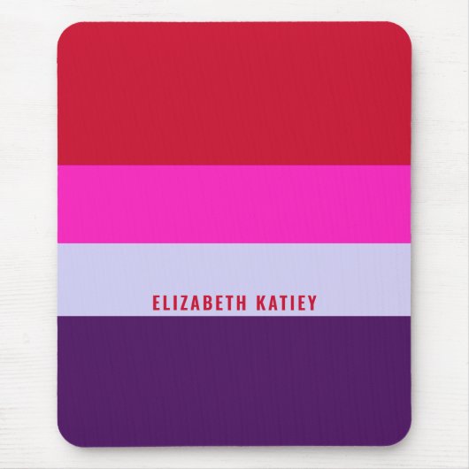 Rode, roze en Paarse streepjespatroon Muismat (Voorkant)