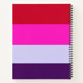 Rode, roze en Paarse streepjespatroon Notitieboek (Achterkant)