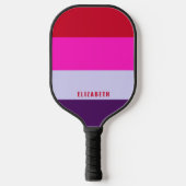 Rode, roze en Paarse streepjespatroon Pickleball Paddle (Voorkant)