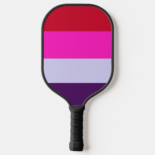 Rode, roze en Paarse streepjespatroon Pickleball Paddle (Achterkant)