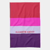 Rode, roze en Paarse streepjespatroon Theedoek (Verticaal)