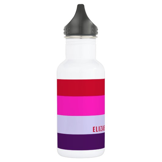 Rode, roze en Paarse streepjespatroon Waterfles (Links)