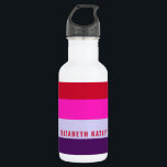 Rode, roze en Paarse streepjespatroon Waterfles<br><div class="desc">Blijf gehydrateerd in stijl met de rode, roze en Paarse streepjespatroon roestvrijstalen waterfles. Met een gedurfd gestreept ontwerp houdt dit duurzame en geïsoleerde flesje uw drinken op de juiste temperatuur en voegt het een levendig tintje toe aan uw dagelijkse routine. Perfect voor werk, reizen, workouts of als een stijlvol cadeau...</div>