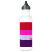 Rode, roze en Paarse streepjespatroon Waterfles (Links)