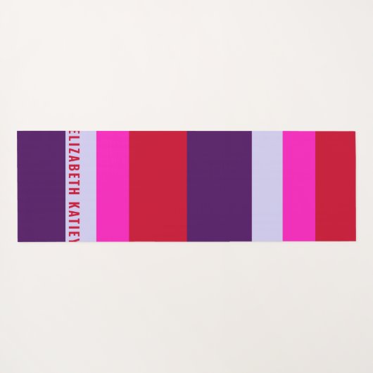 Rode, roze en Paarse streepjespatroon Yogamat (Achterkant (horizontaal))