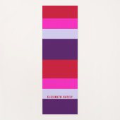 Rode, roze en Paarse streepjespatroon Yogamat (Voorkant)