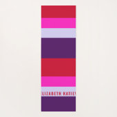 Rode, roze en Paarse streepjespatroon Yogamat (Achterkant)