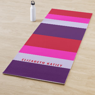 Rode, roze en Paarse streepjespatroon Yogamat