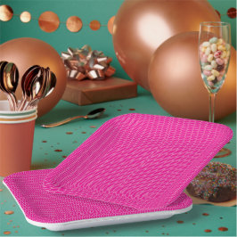 Rode, roze en paarse verfstreken overlappen elkaar papieren bordje