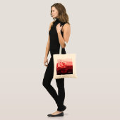 Rode roze en stropen tote bag (Voorkant (model))