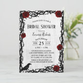 Rode roze en Thorn Rustic Fairytale Vrijgezellenfe Kaart (Staand voorkant)