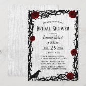 Rode roze en Thorn Rustic Fairytale Vrijgezellenfe Kaart (Voorkant / Achterkant)