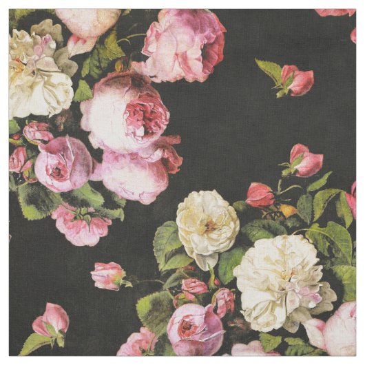  rode roze en witte rozen stof (Swatch)