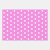 Rode, roze en witte sterren inpakpapier vel (Voorkant)