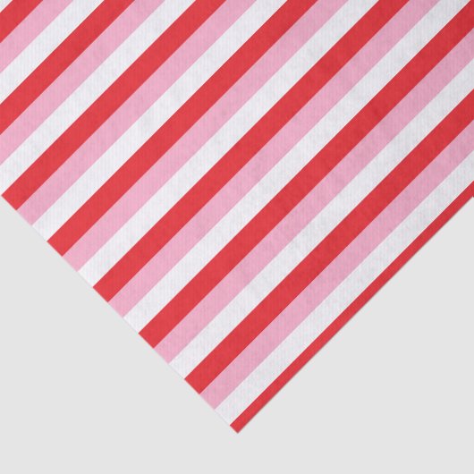Rode, roze en witte strepen tissuepapier (Detail)