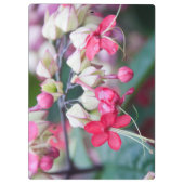 Rode roze en witte tropische bloemen klembord (Achterkant)