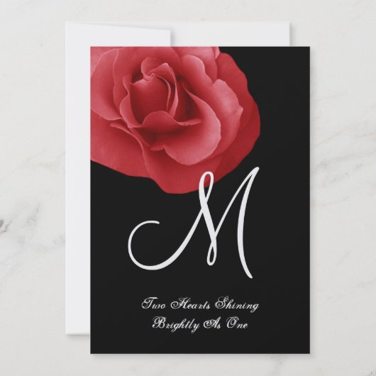 Rode roze en zwarte bruiloft kaart (Achterkant)