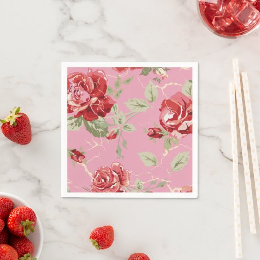 Rode roze en zwarte inlegluiers servet (Insitu)