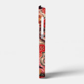 Rode, roze en zwarte  Paisley Floral Case-Mate iPhone Case (Achterkant / Links)