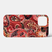 Rode, roze en zwarte  Paisley Floral Case-Mate iPhone Case (Achterkant (horizontaal))