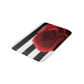 Rode roze en zwarte witte strepen badmat (Gekanteld)