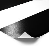 Rode roze en zwarte witte strepen foto afdruk (Hoek)