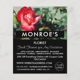 Rode roze, Florist, bloemenbakkerij Adverteren Flyer