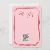 Rode Roze Funky Handwriting Bruids Brunch Kaart (Achterkant)