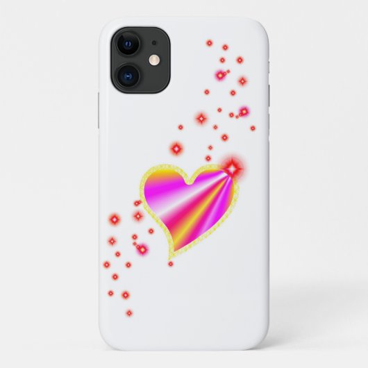 Rode roze gele regenboogkunst met sterren Case-Mate iPhone case (Achterkant)