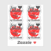 rode roze gemaakt met hartenpittenkaarsen sticker (Vel)