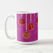 Rode Roze Glitter Kerstmis Ballen Mok (Links)
