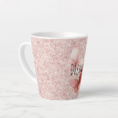 Rode Roze Glitter Vlinders Latte Mok (Linkerhoek)