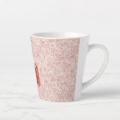 Rode Roze Glitter Vlinders Latte Mok (Rechts)