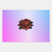 Rode roze Gothic op Paars verpakkingspapier Inpakpapier Vel (Voorkant 3)