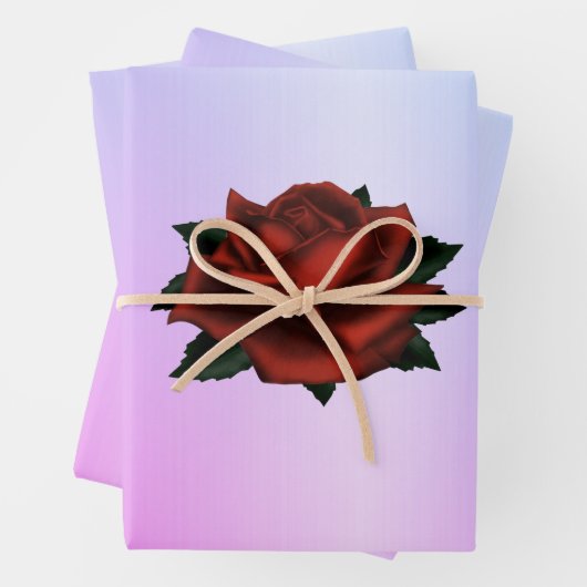 Rode roze Gothic op Paars verpakkingspapier Inpakpapier Vel (In situ)