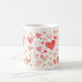 Rode roze gouden harten koffiemok (Center)