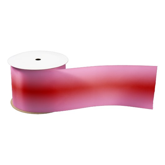 Rode Roze Gradiënt Ombré #2 Breed Satijnen Lint (Spoel)