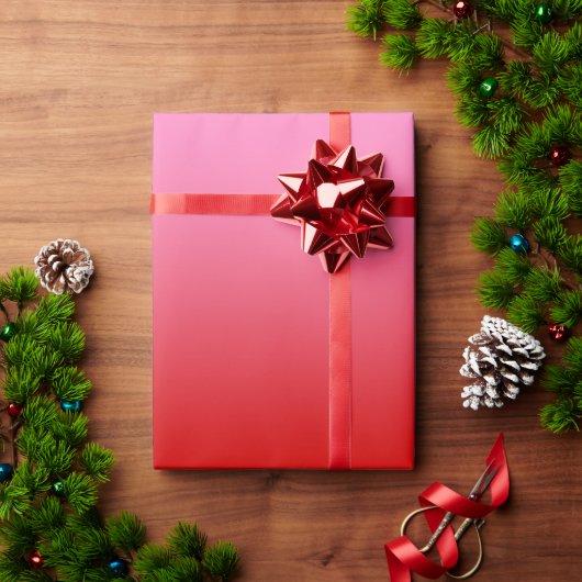 Rode Roze Gradiënt Ombré #2 Cadeaupapier (Feestdagen Geschenken)