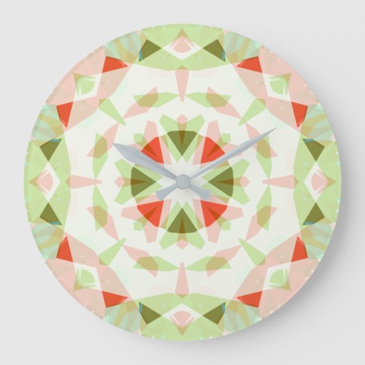 Rode Roze Groen Kerst Ster Dopamine Decor Grote Klok (Voorkant)