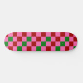Rode Roze Groene Geruite Patroon Ontwerp  Persoonlijk Skateboard (Horizontaal)