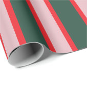 Rode, Roze & Groene Streep Cadeaupapier (Rol Hoek)