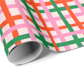 Rode Roze Groene Strepen Cadeaupapier (Rol Hoek)