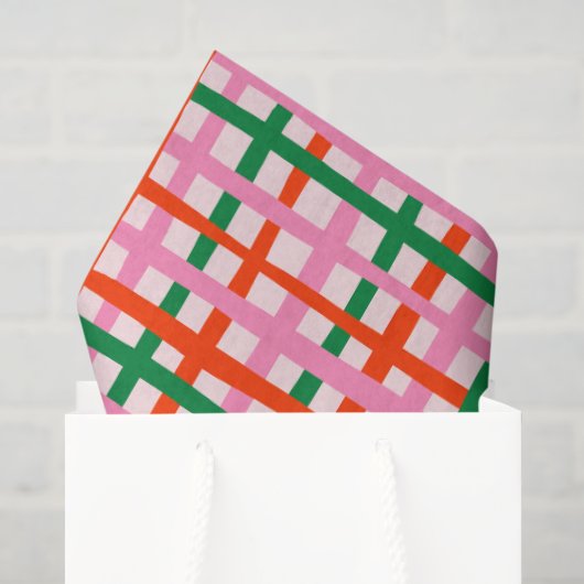 Rode Roze Groene Strepen Tissuepapier (Cadeauzakje)