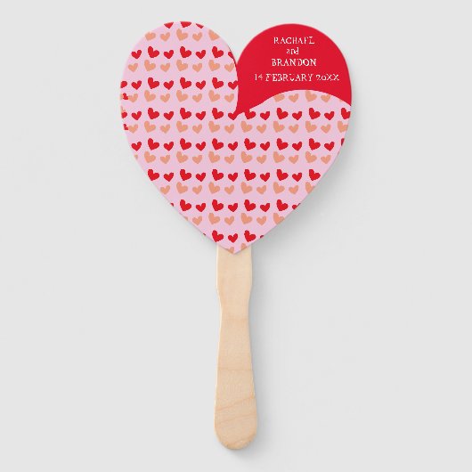 rode, roze hardesofventilatoren handwaaier (Voorkant)