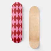 Rode Roze Harlekijn Geruit Design Persoonlijk Skateboard (Voorkant)