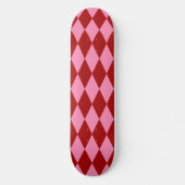 Rode Roze Harlekijn Geruit Design Persoonlijk Skateboard (Voorkant)